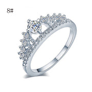 2017 New Fashion Gold Pretty Crown Lady Crystal Ring Princess Ring